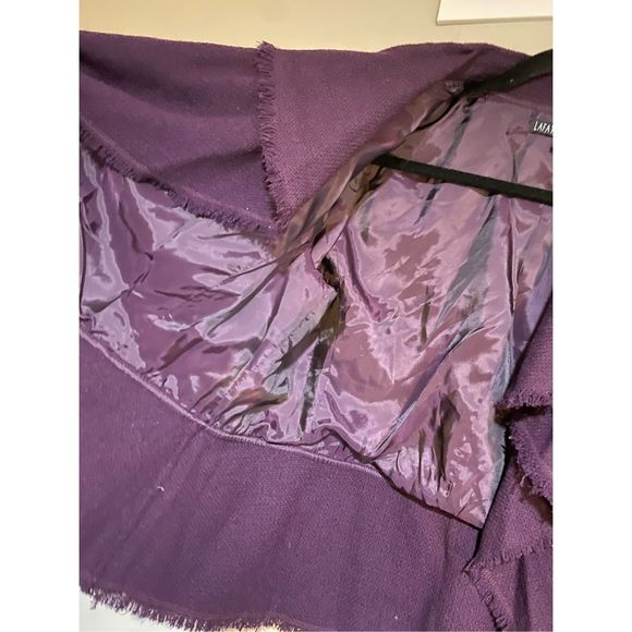 Lafayette 148 New York Fringe Purple Virgin Wool Blazer Jacket, Sz 16, MP $598 - Picture 5 of 12